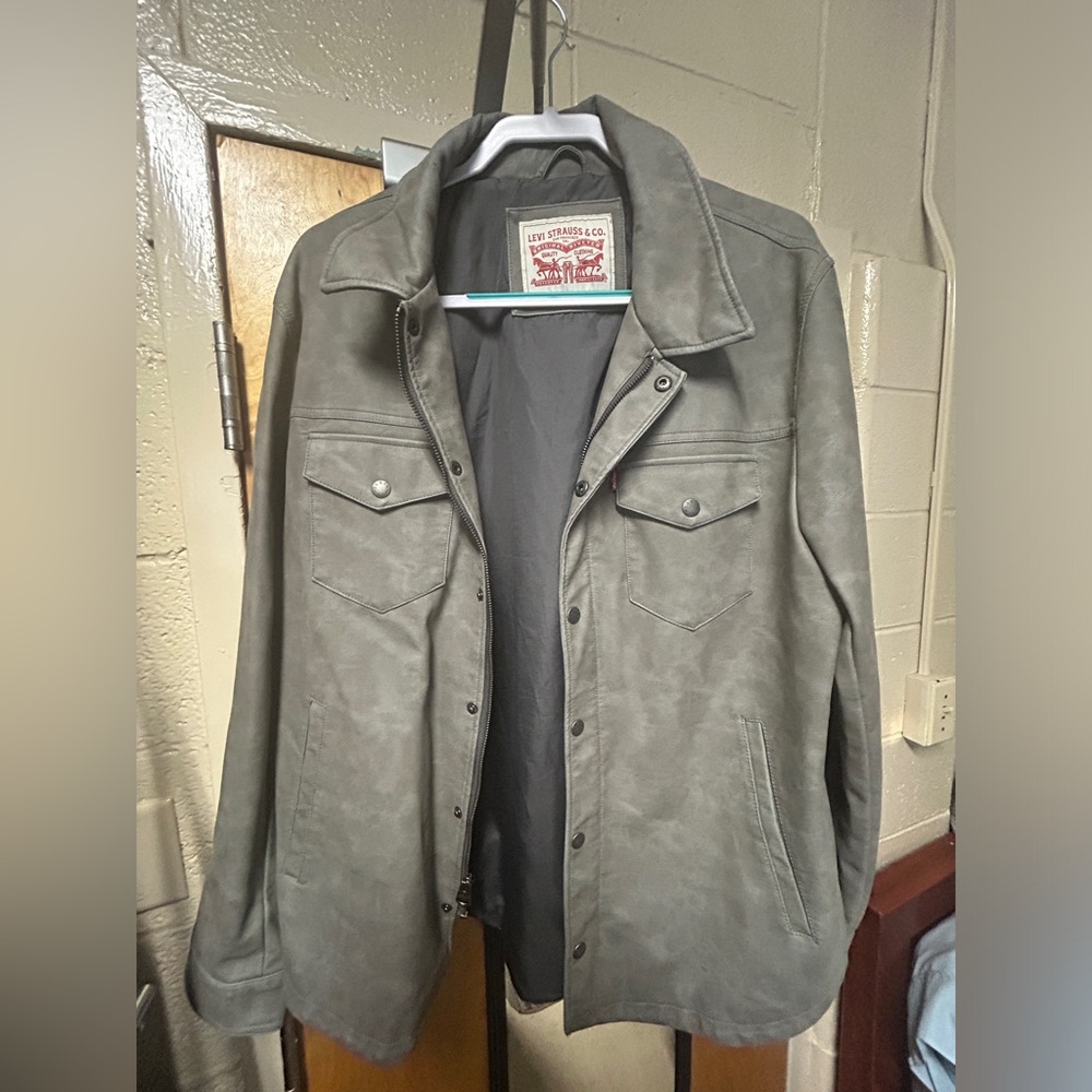 Levi Strauss Grey Leather Jacket